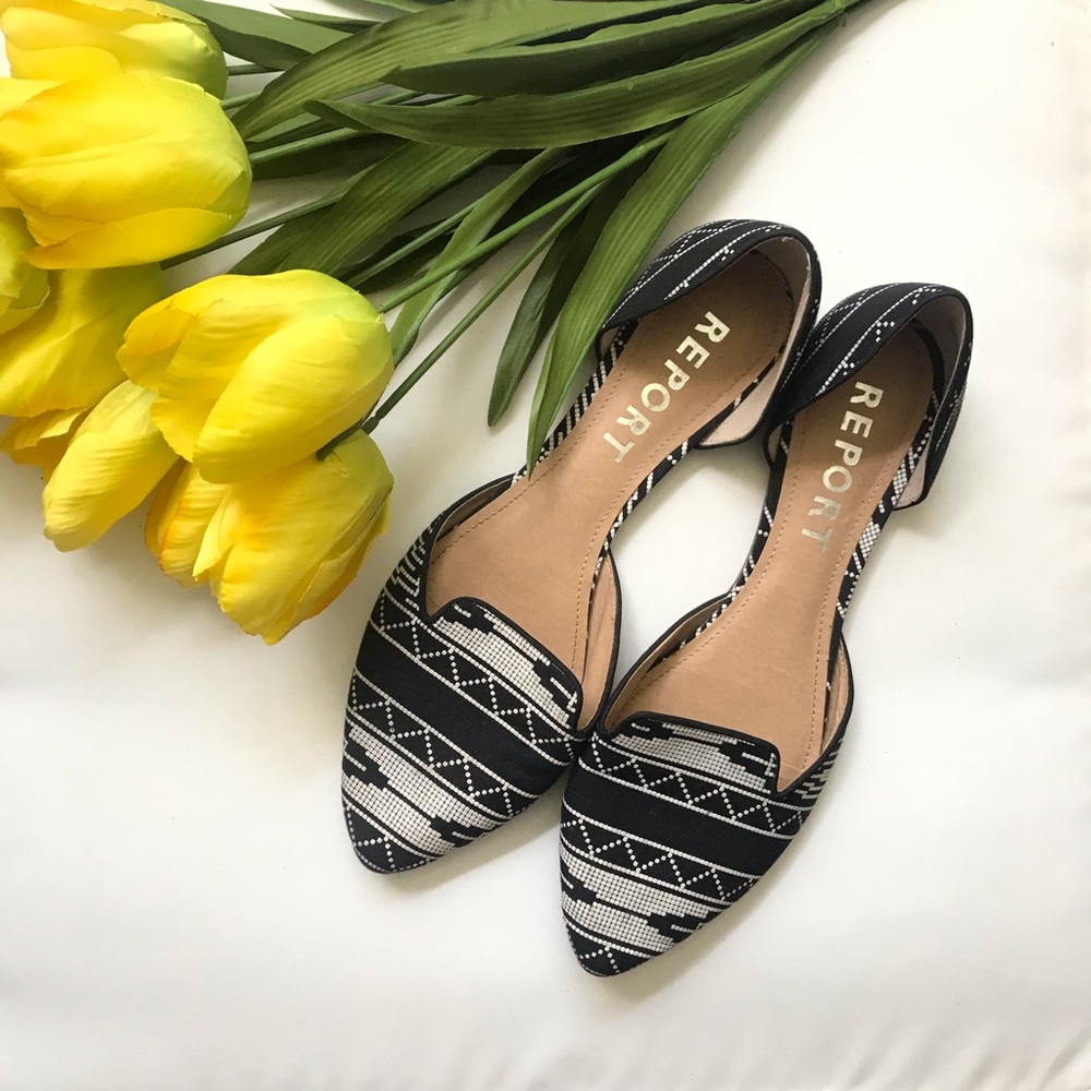 Report black and white flats - size 11